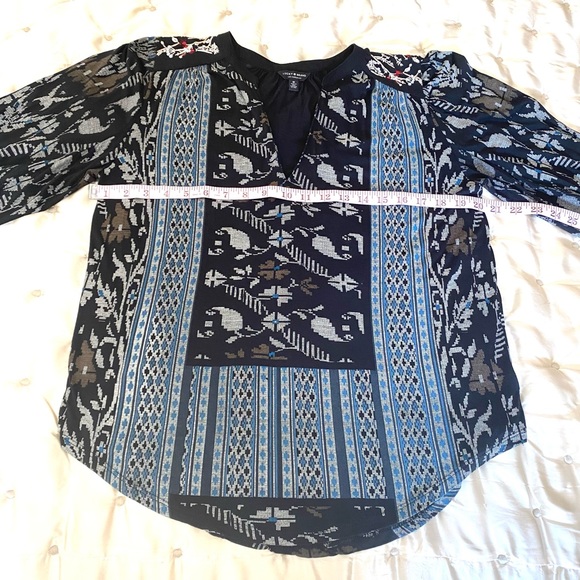 Lucky Brand Embroidered Bell Sleeve Blouse - Picture 11 of 14
